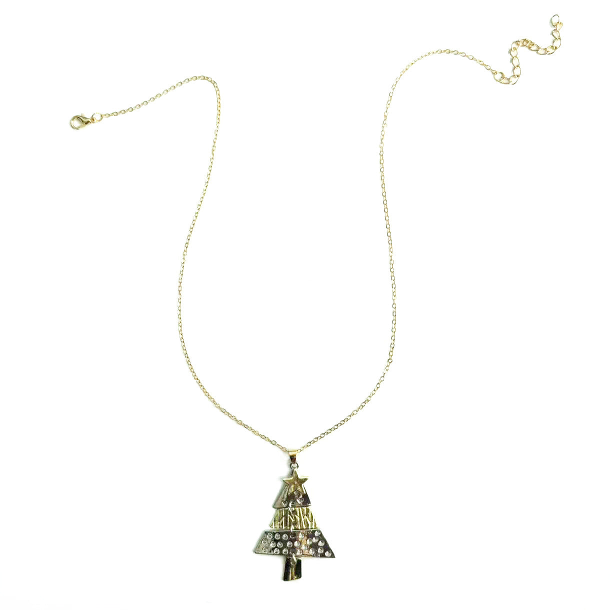 Wholesale hot-selling fashion two-color Christmas tree earrings necklace personalized creative exaggerated holiday carnival jewelry